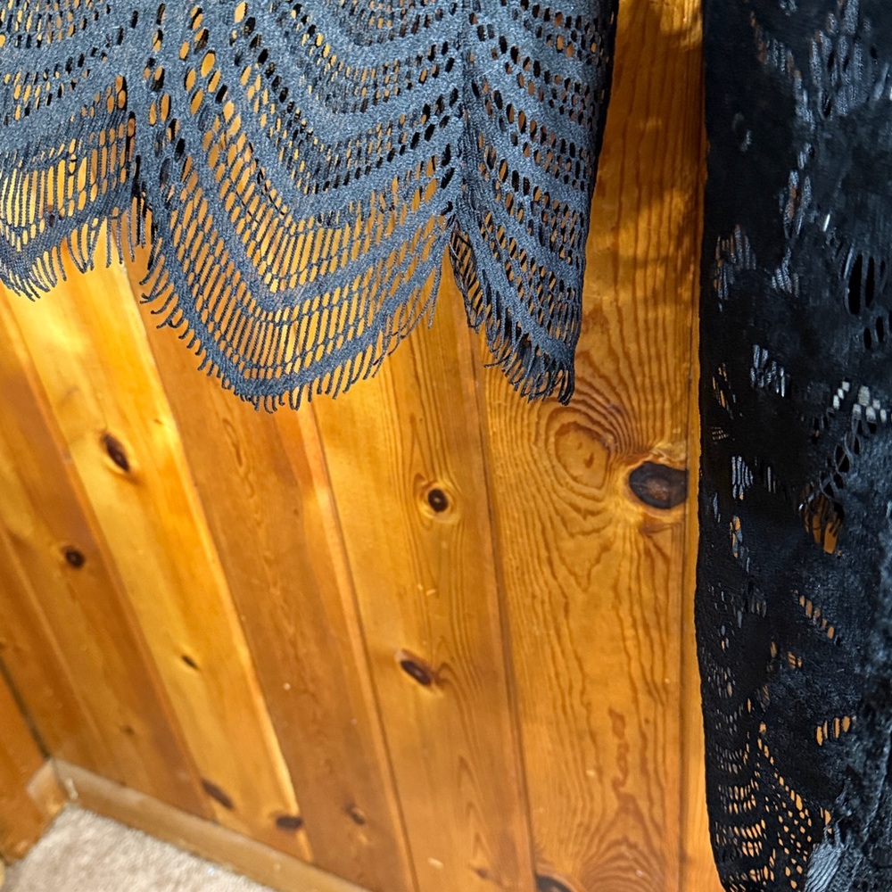 Love, Fire Black Lace Cardigan size medium stylish cover wrap causal or fancy - Picture 4 of 5